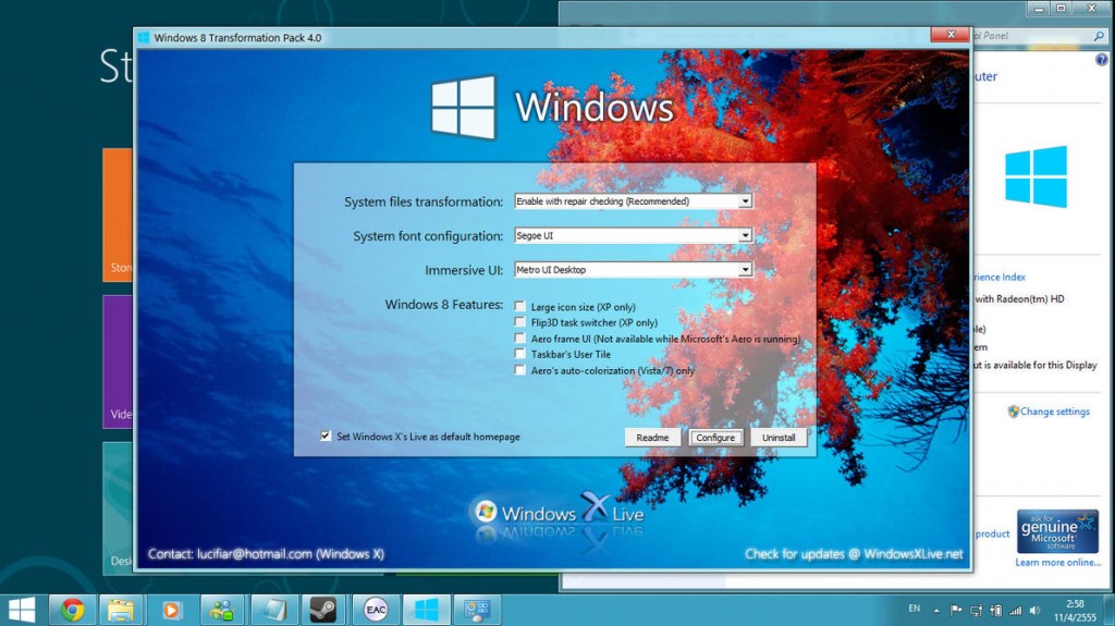 Windows 8 Transformation Themes For Vista